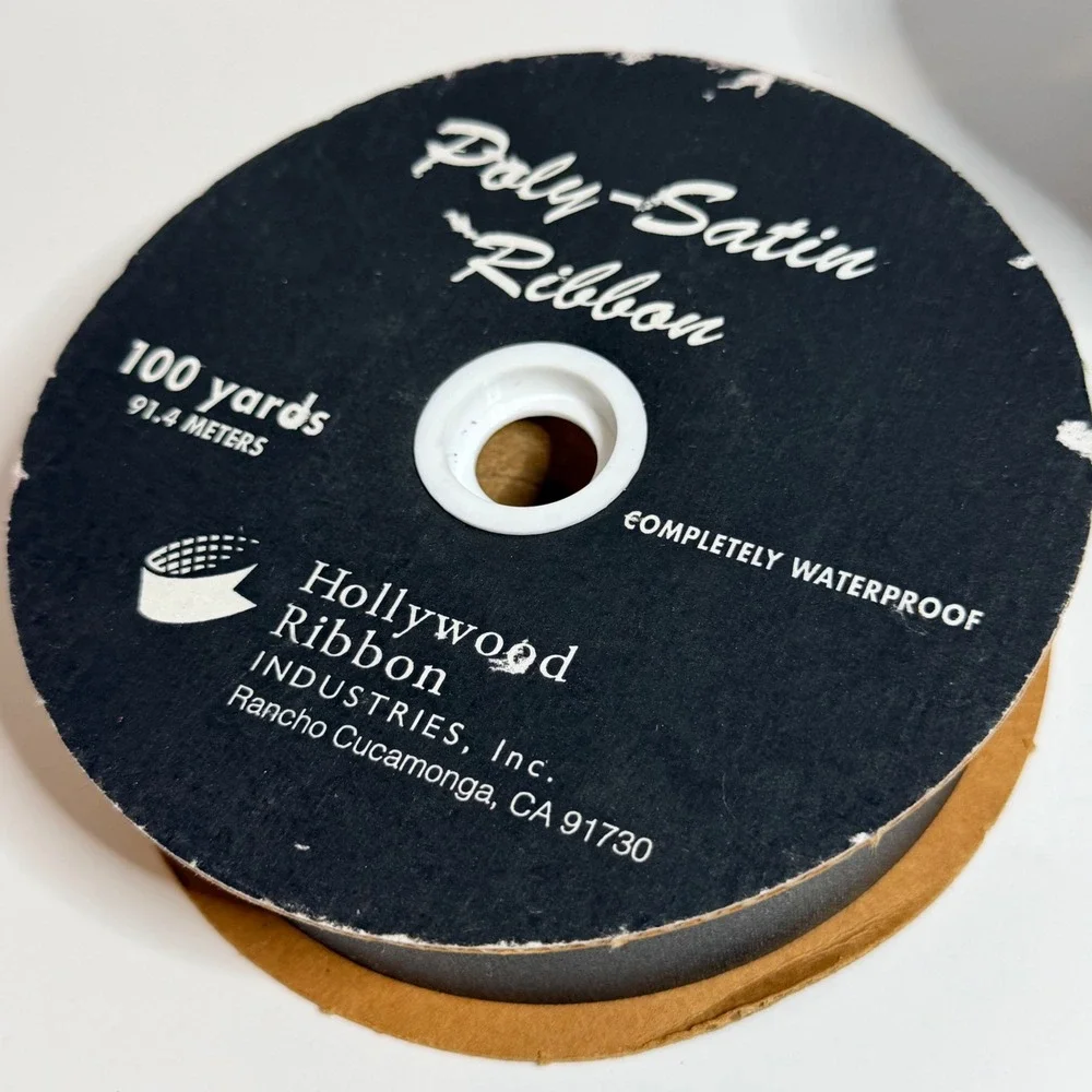 Hollywood Ribbon Black Poly-Satin Waterproof Ribbon 2.75